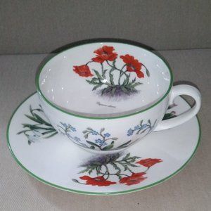 Crown Trent botanical breakfast cup and saucer EUC